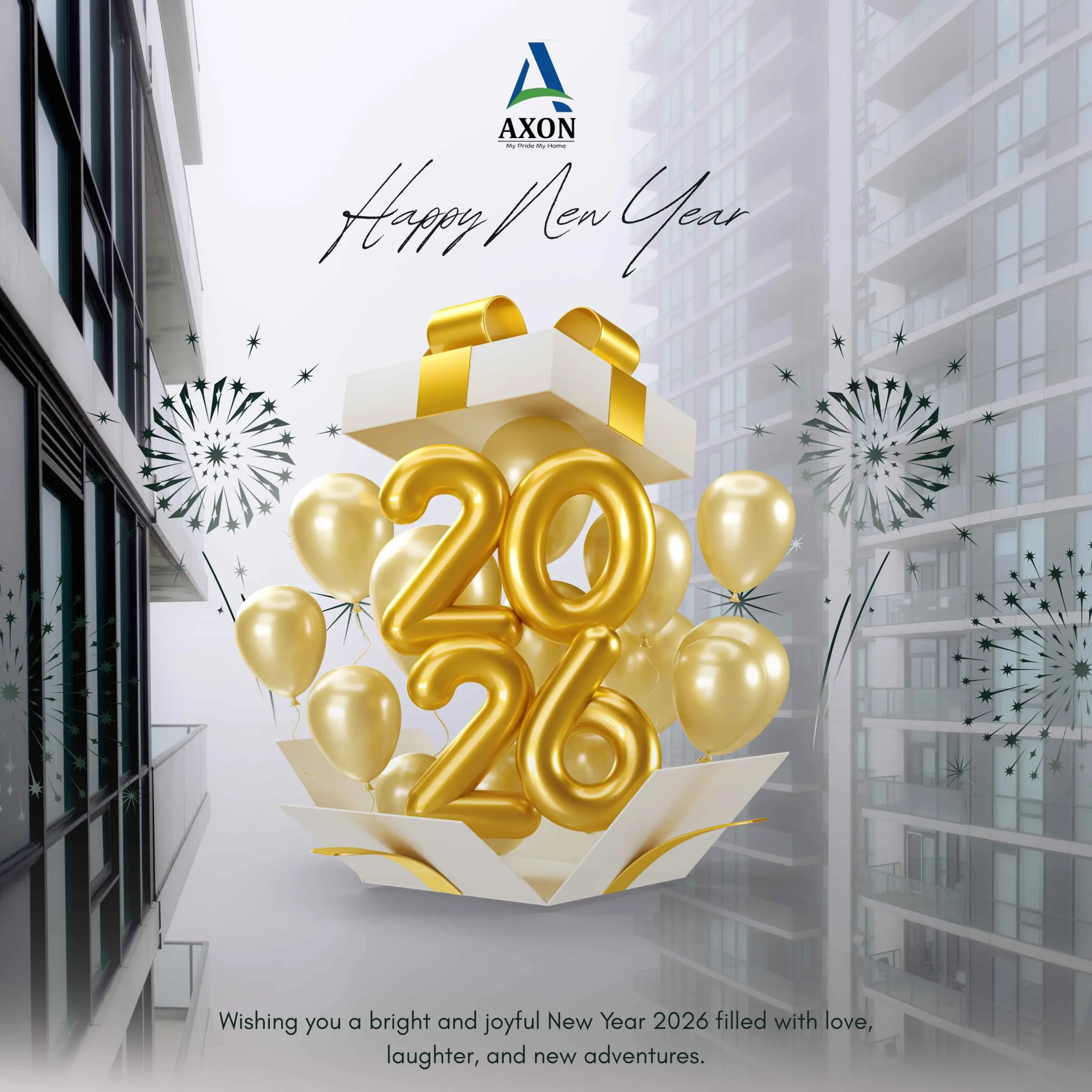 Real estate New Year post design by AdSync Solutions