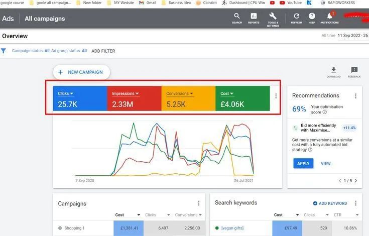 Website ranking visuals showcasing ROI